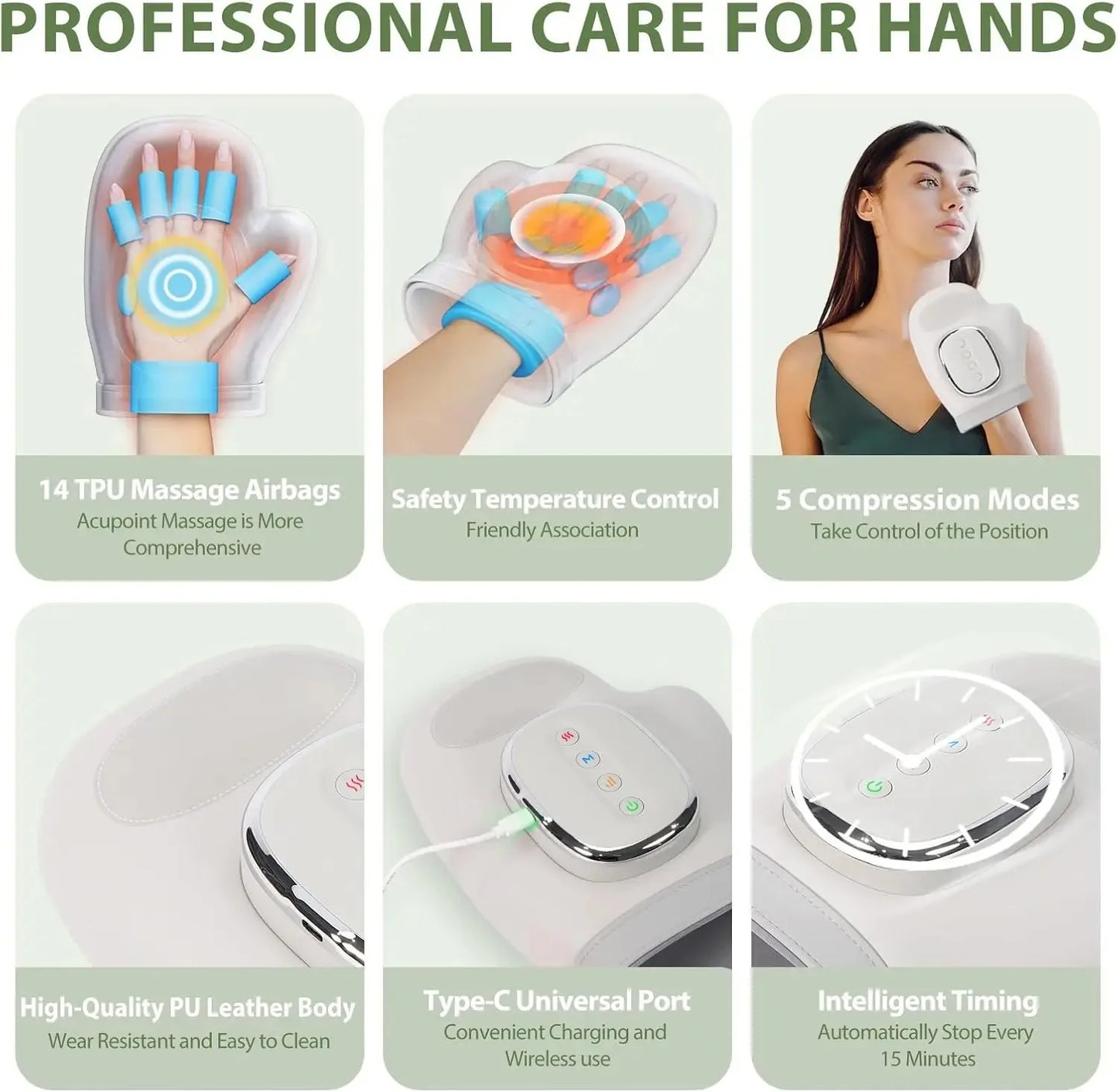 Hand Massager With Heat And Airbag Carpal Tunnel Wrist Compression