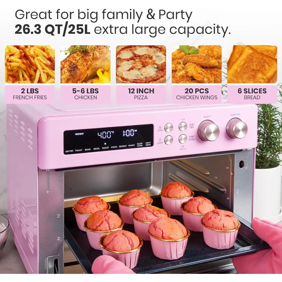 XMSJ Retro Infrared Air Fryer Toaster Oven 10-In-1 Countertop