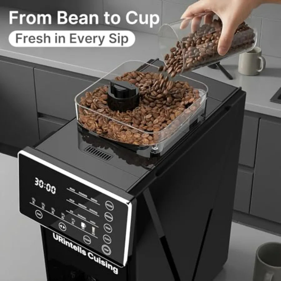 Iosn Drip Coffee Maker With Grinder And Programmable Timer