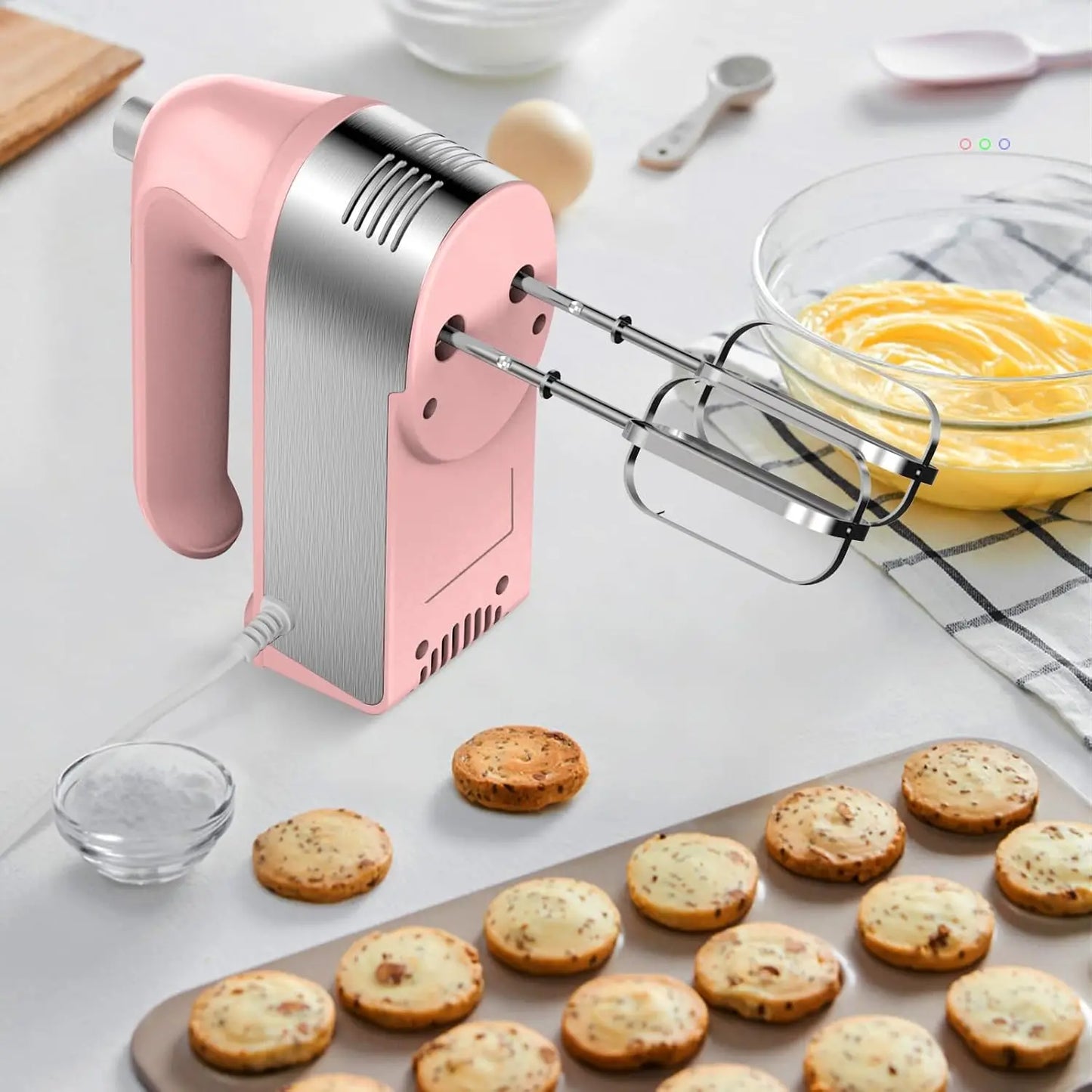 450W Electric Hand Mixer With Scale Cup Five Speeds