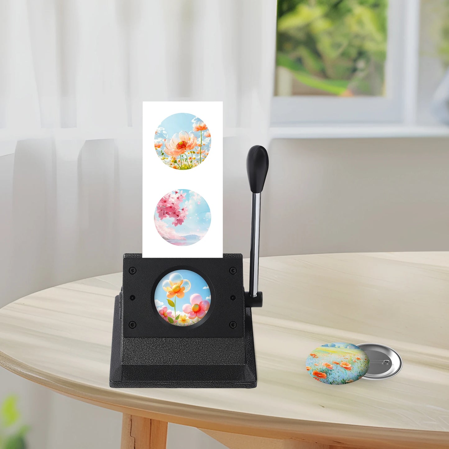 58mm Manual Round Punch Die Cutter Badge Maker Kit for Crafts