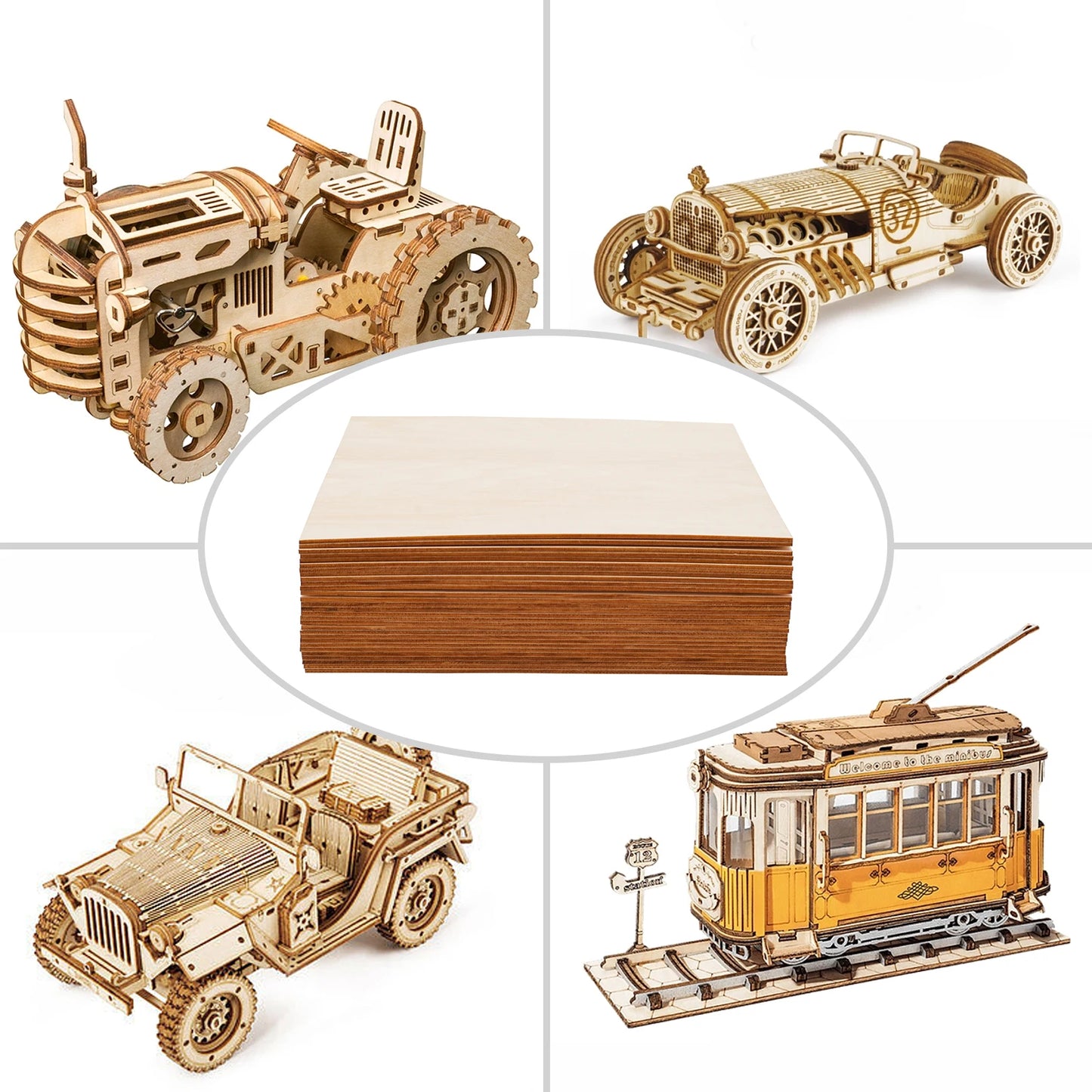 Basswood Sheets Plywood Panels For DIY Crafts Laser Engraving Woodworking