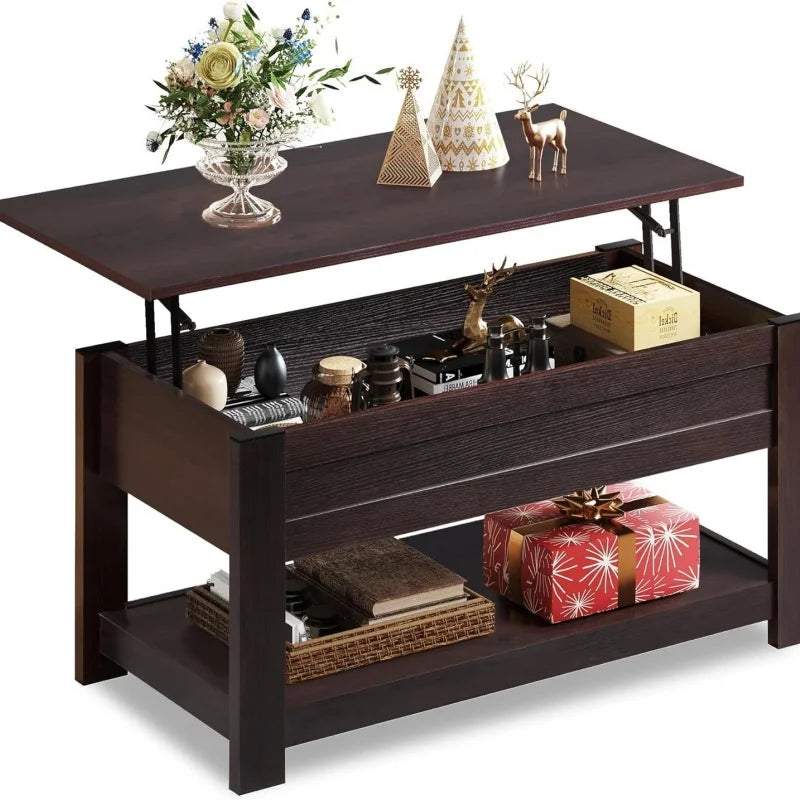 Galaxher Lift Top Coffee Table With Hidden Storage Compartment