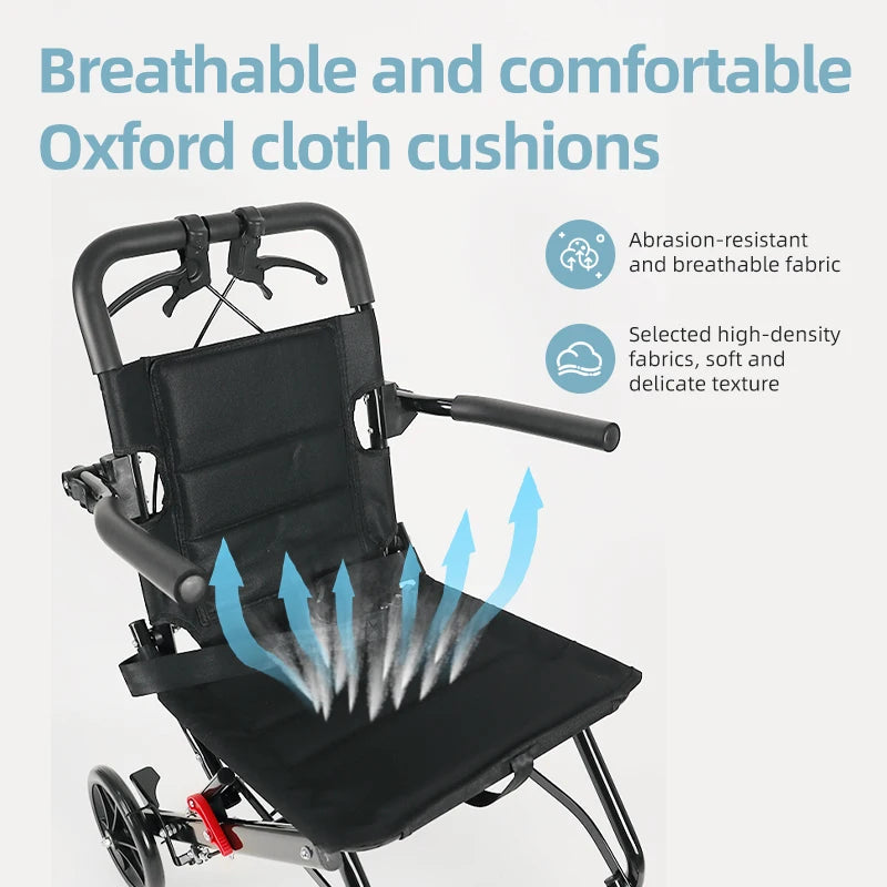 CvitalelPersd Micro Folding Wheelchair for Elderly Travelers
