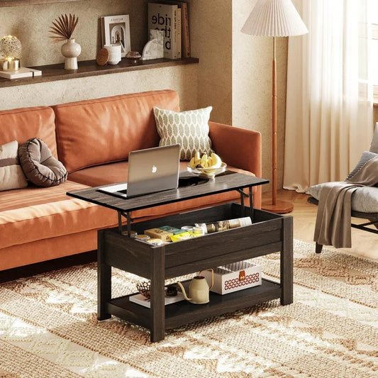 Galaxher Lift Top Coffee Table With Hidden Storage Compartment