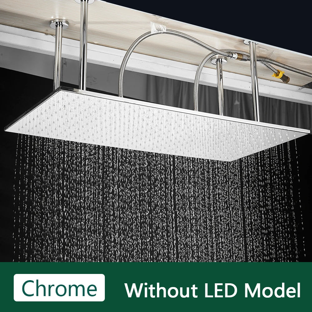 Rozin LED Shower Head Ceiling Mounted Rainfall With Arm