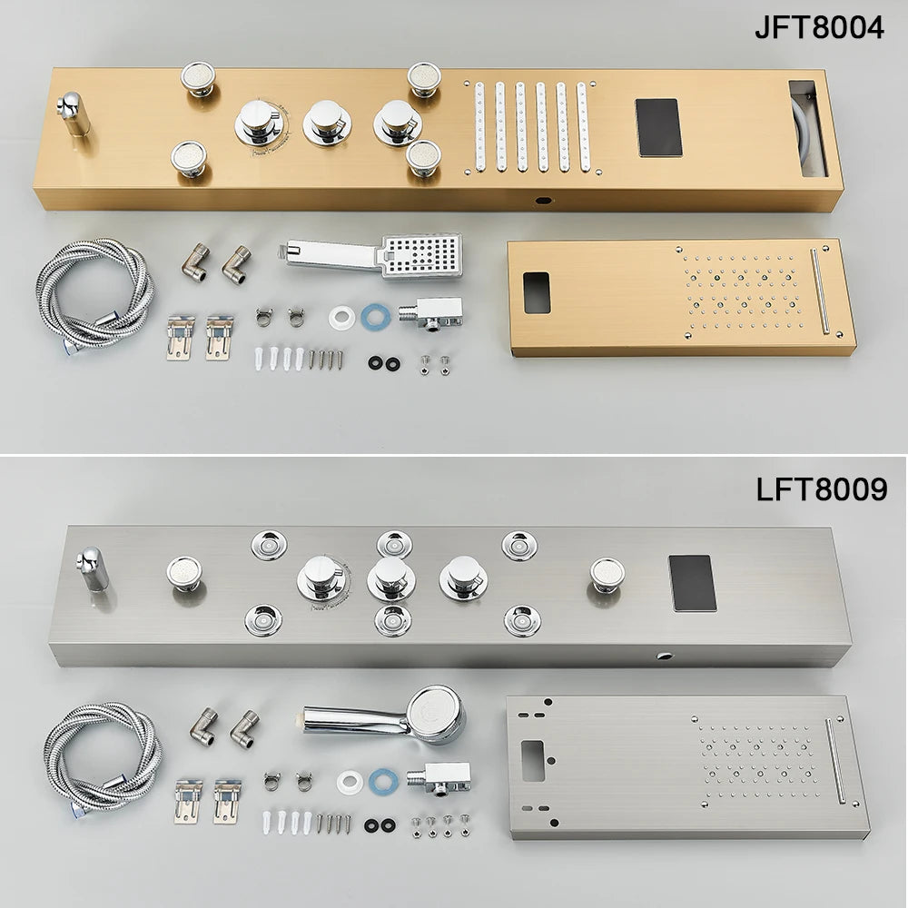 Poqihy Shower Panel System With Rainfall Jets Body Sprays And Handshower