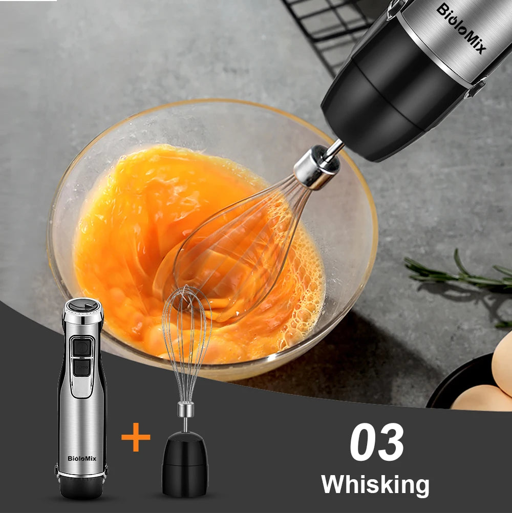 Biolomix 1200W Immersion Hand Blender With Chopper And Smoothie Cup