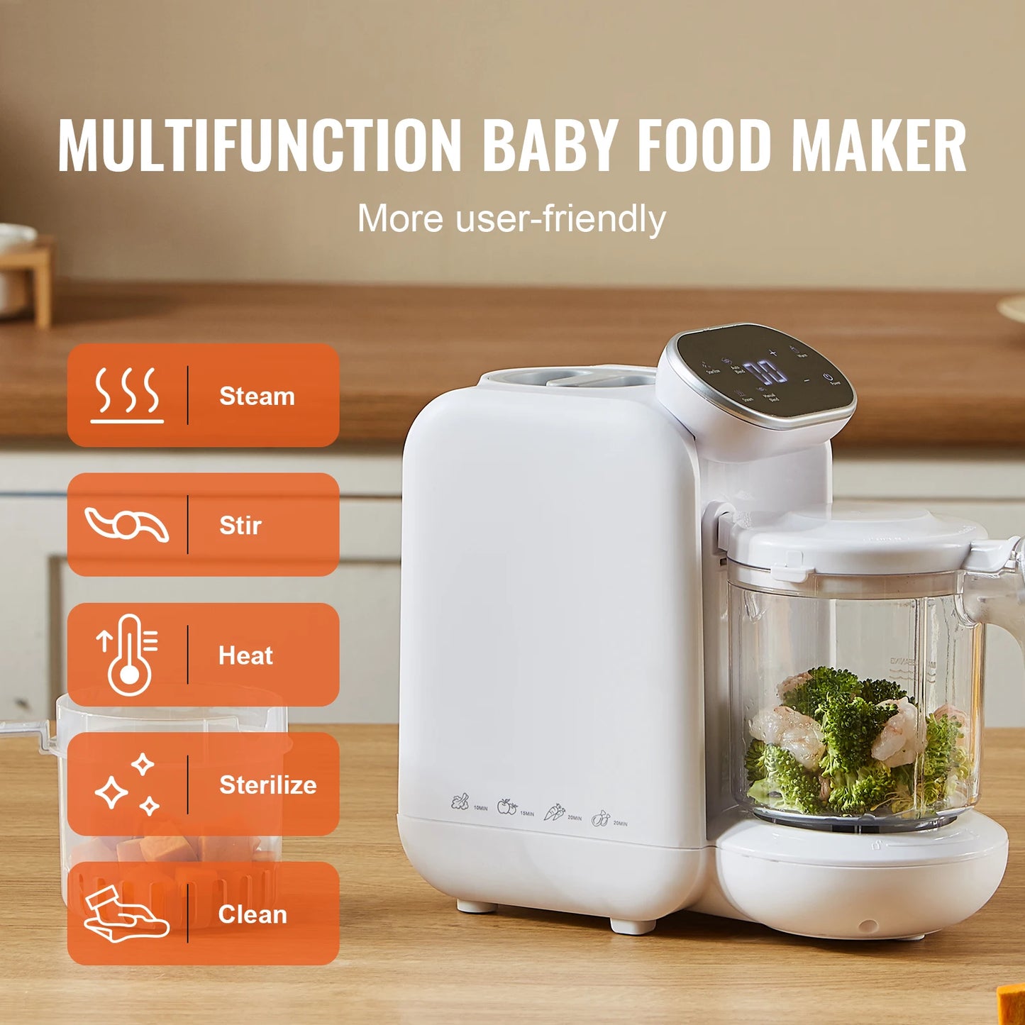 VEVOR 5-In-1 Baby Food Maker 430W With 750ml Bowl Included