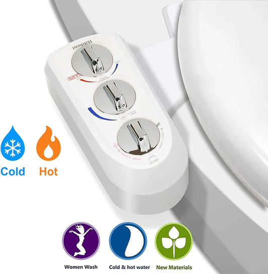 Hibbent Dual Nozzle Bidet Toilet Attachment With Self Cleaning