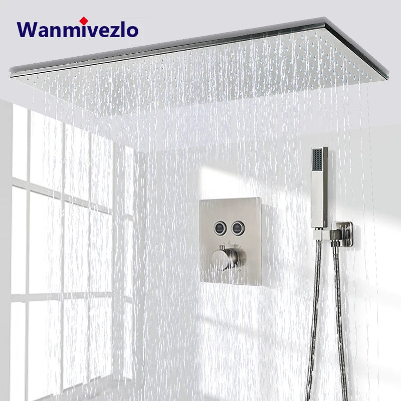 Wanmivezlo LED Brass Rainfall Shower Head Powered By Water Flow