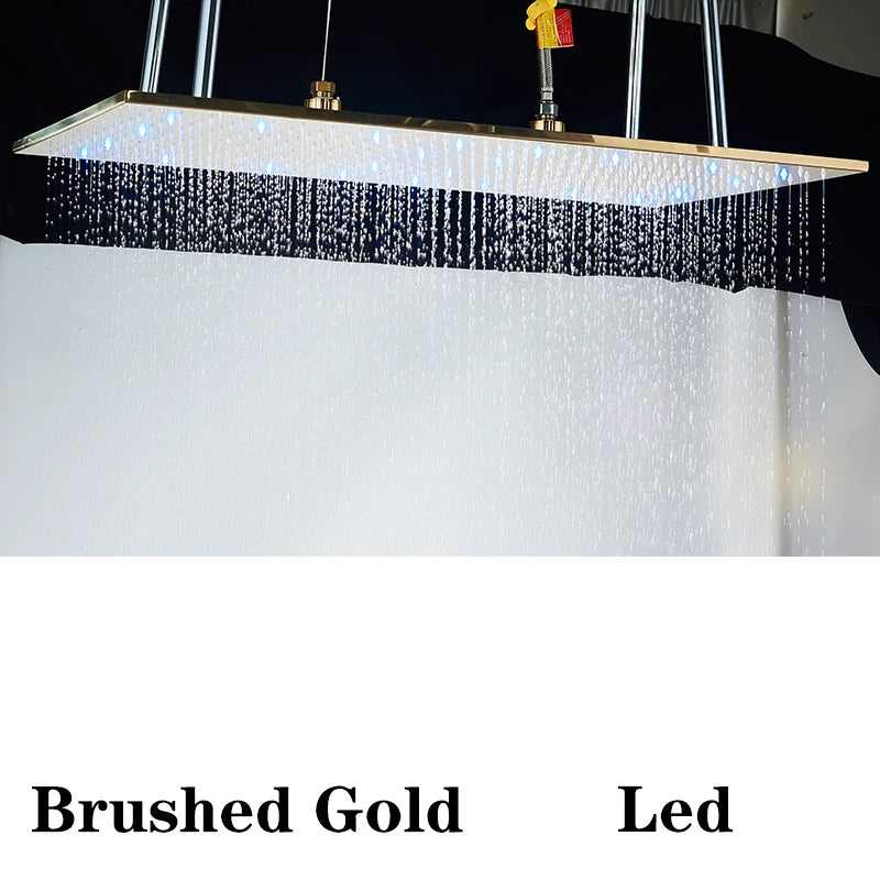 Wanmivezlo LED Brass Rainfall Shower Head Powered By Water Flow