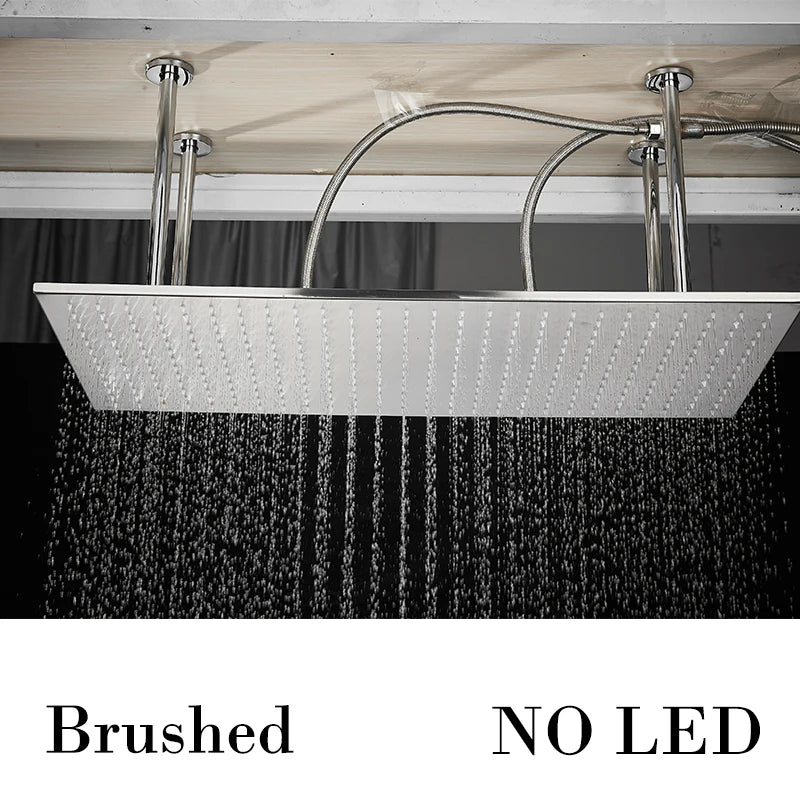 Wanmivezlo LED Brass Rainfall Shower Head Powered By Water Flow