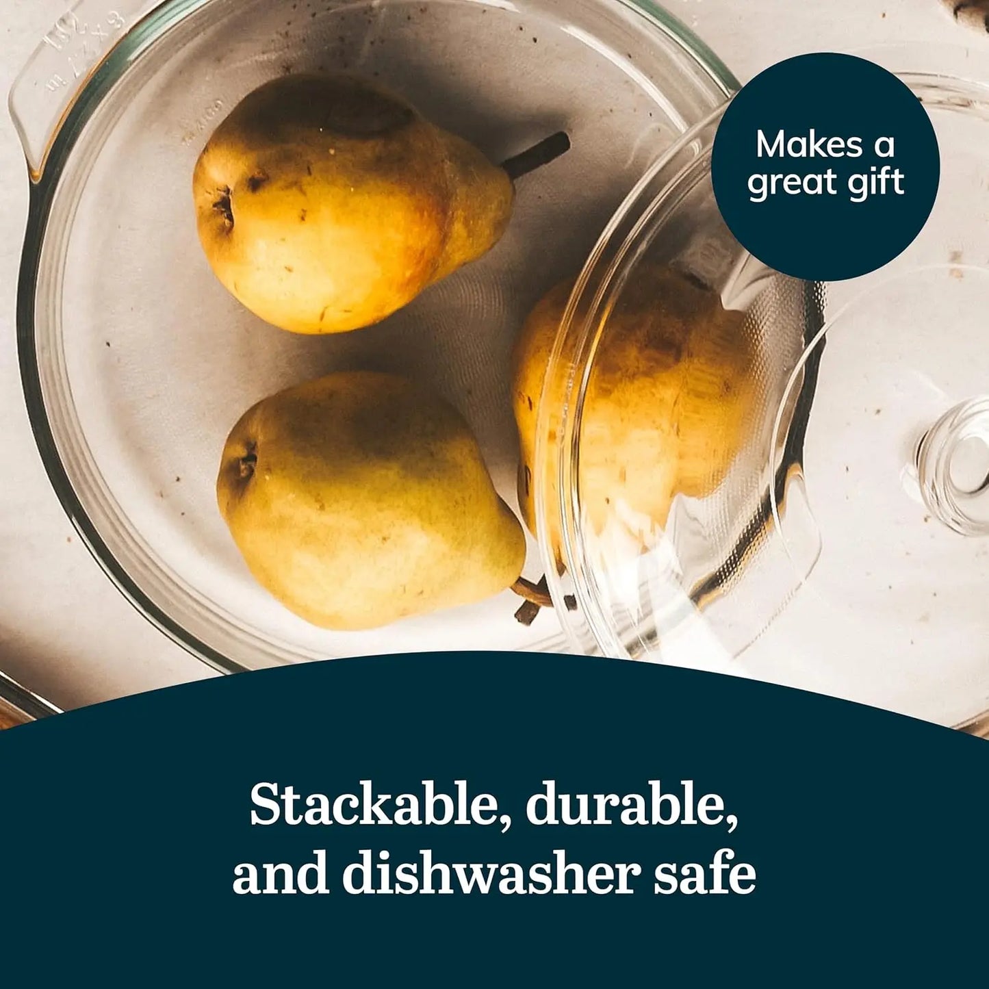 Glass Casserole Bakeware Set With Lids Oven Safe Microwave Dishwasher