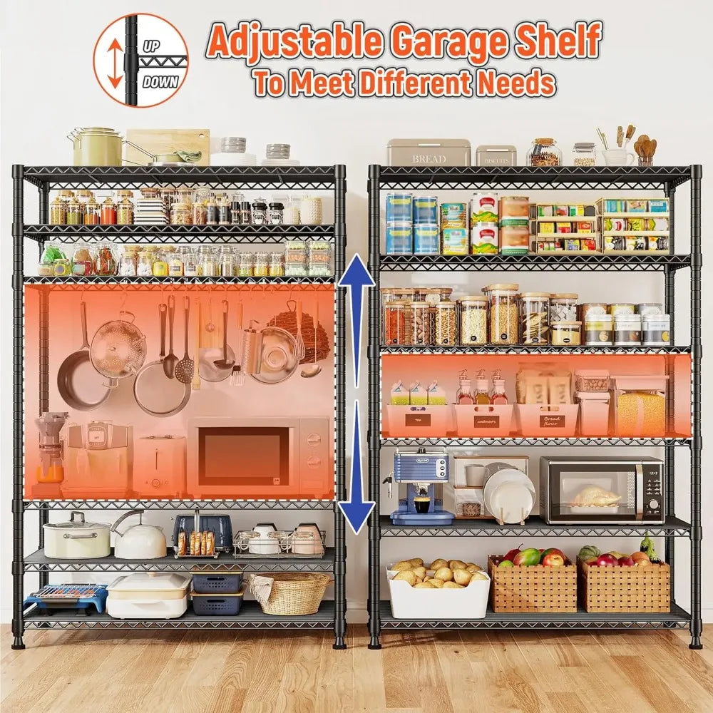ZHILU Metal Shelving Unit 6-Tier Storage Rack For Kitchen