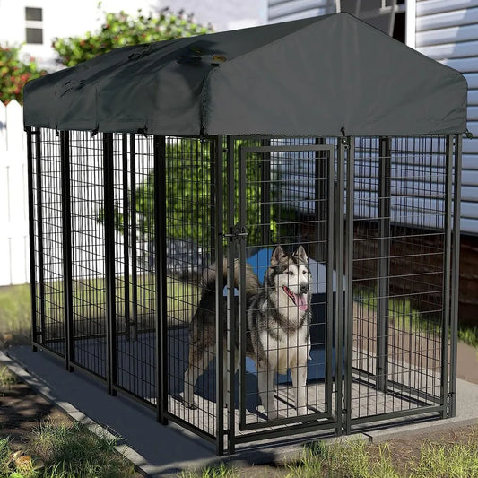 Outdoor Dog Kennel Enclosure Playpen With Roof And Cover