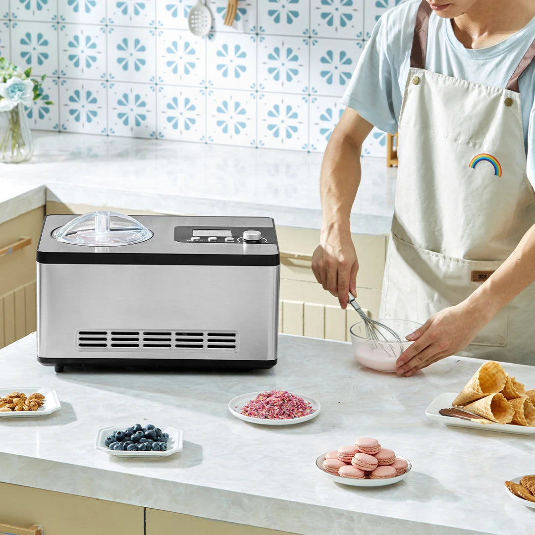 Automatic Ice Cream Maker With Built In Compressor Sorbet Maker