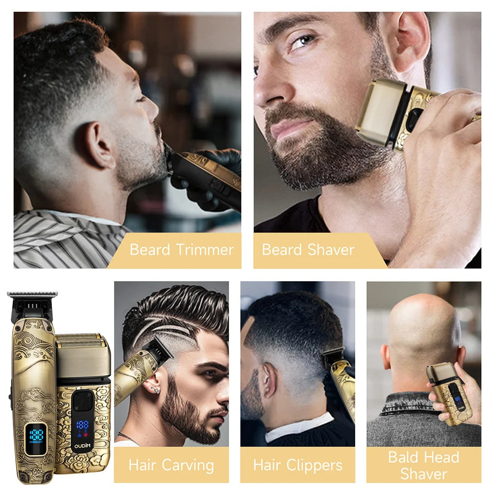 Oudim SuperchargedLongLasting WetDry Electric Shaver ShavingSystem For Men With TripleBlade