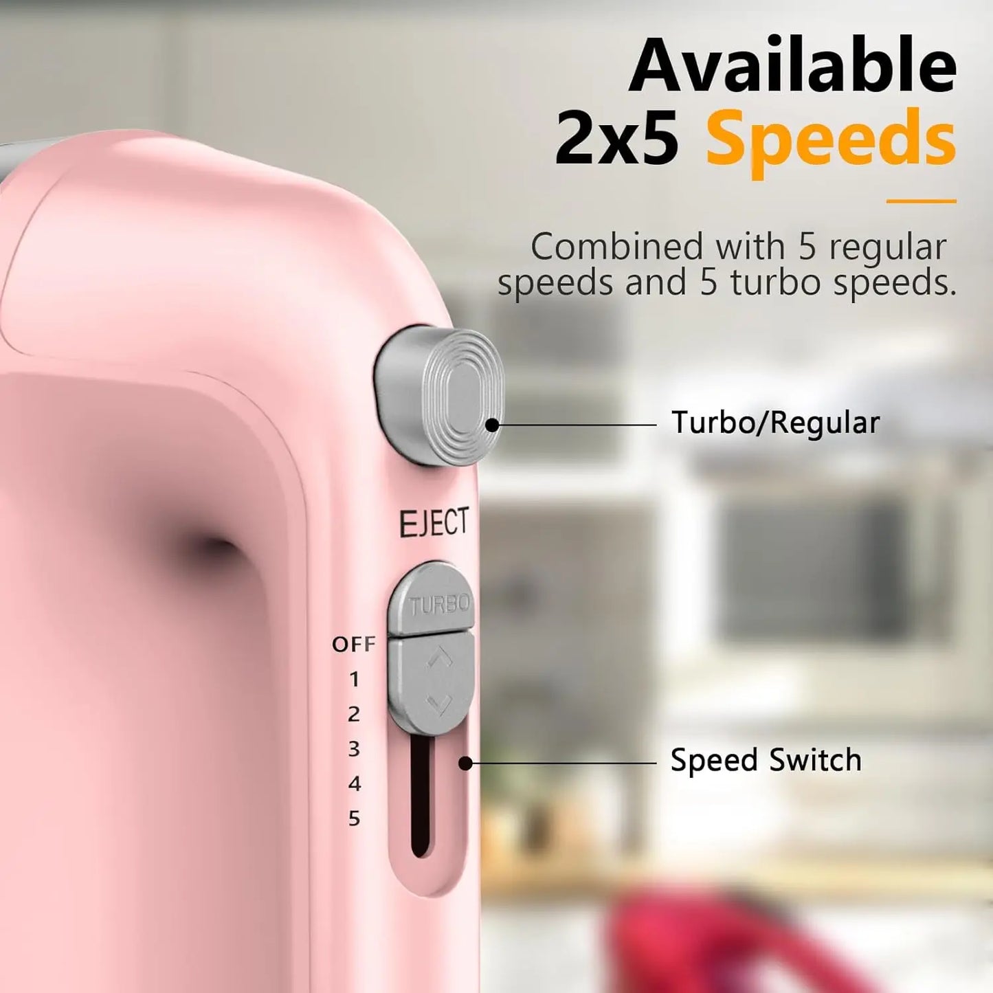 450W Electric Hand Mixer With Scale Cup Five Speeds
