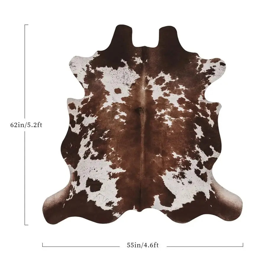 Wool Cowhide Print Rug For Western Living Room Decor