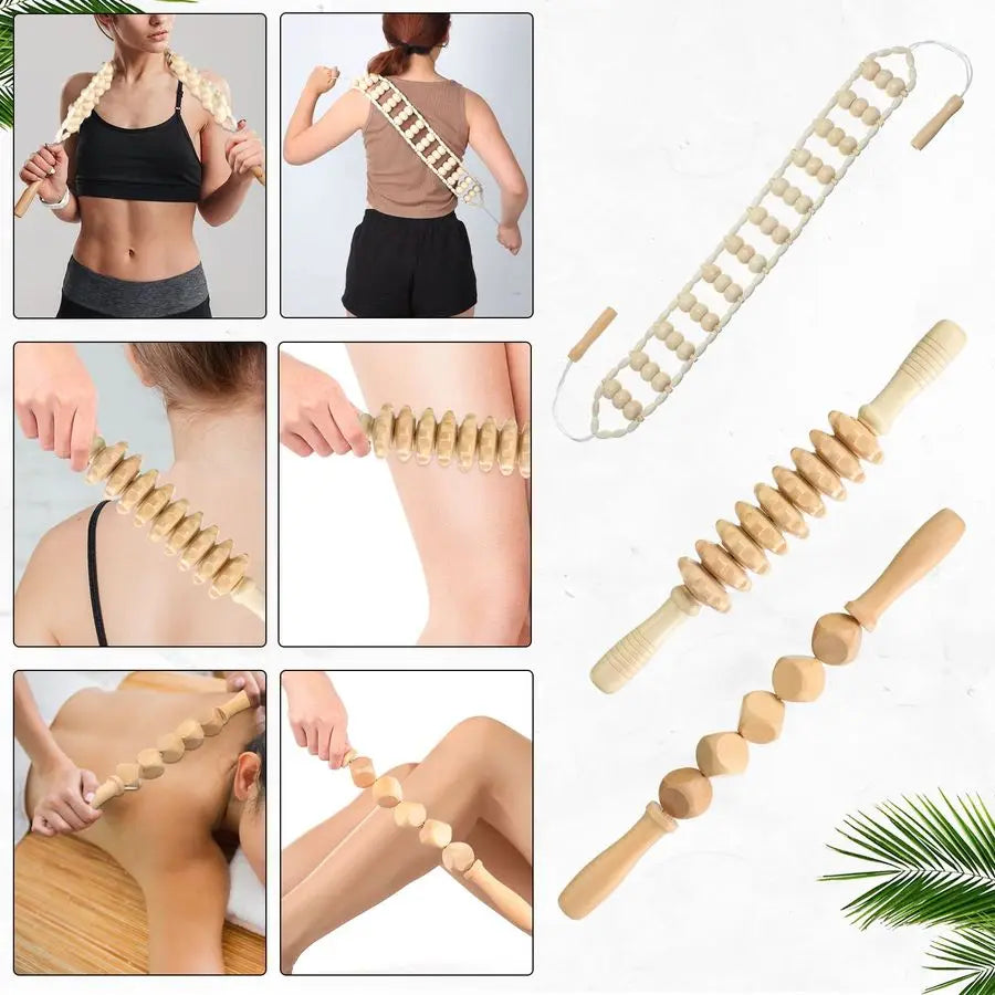 Wooden Massage Tools Maderoterapia Kit For Lymphatic Drainage Therapy