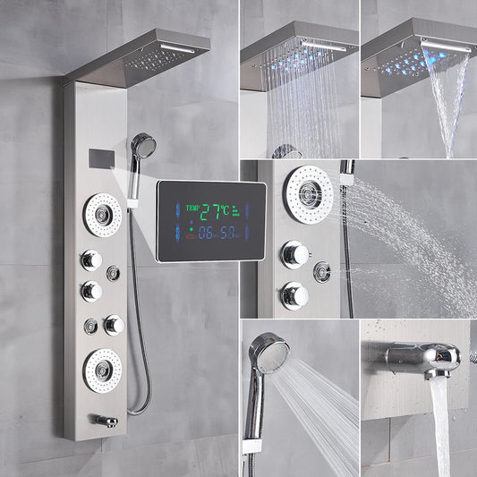 Poqihy Shower Panel System With Rainfall Jets Body Sprays And Handshower