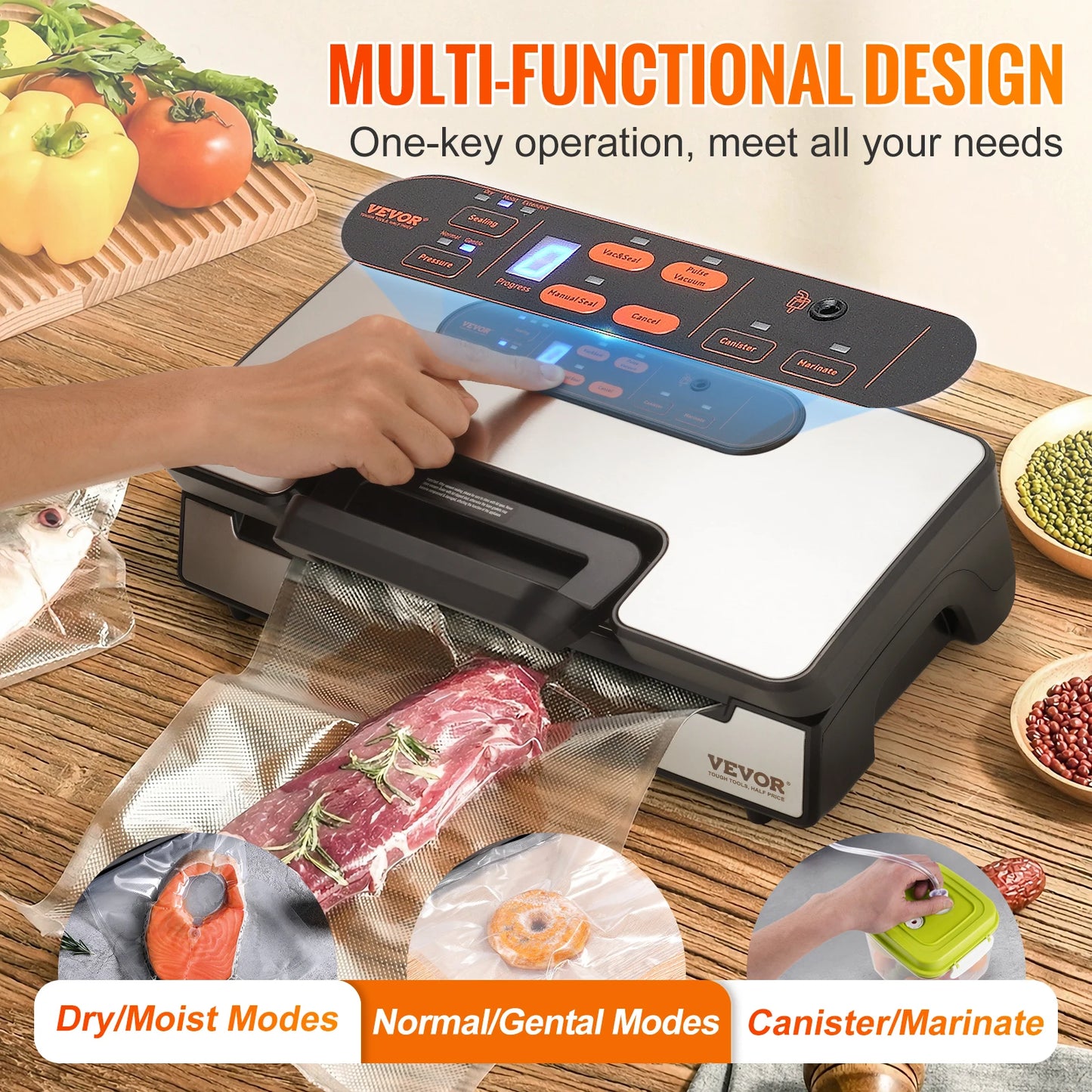 Succebuy 90Kpa 130W Vacuum Sealer With Free 10 Vacuum Bags