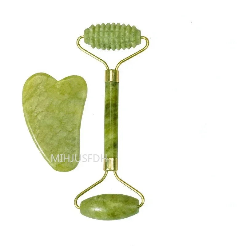 Natural Jade Roller Massager For Face And Body Gua Sha Stone