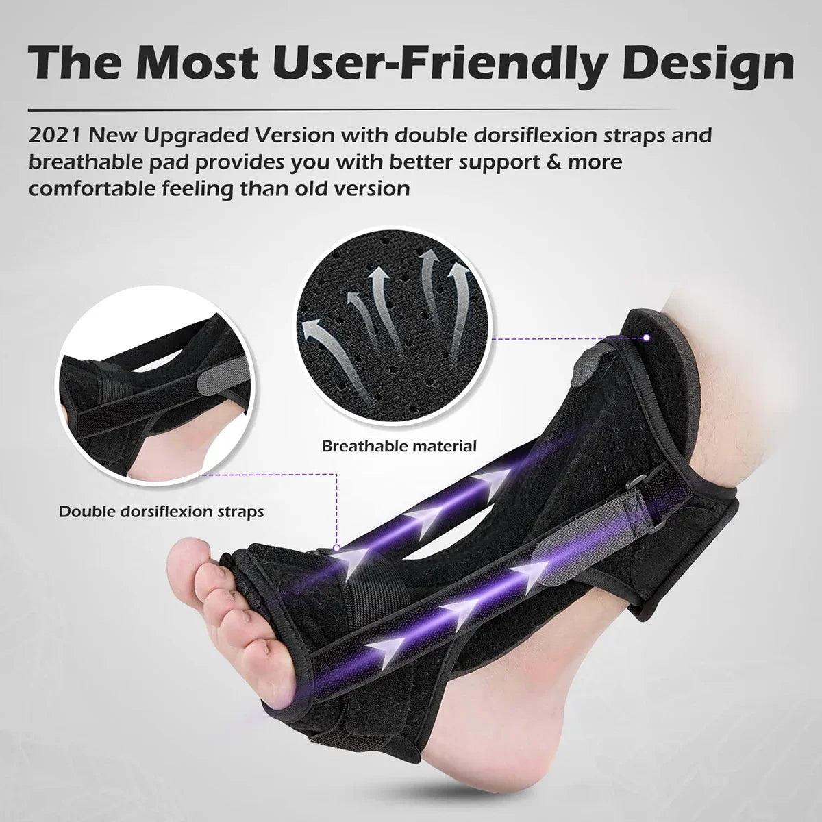 Adjustable Plantar Fasciitis Night Splint For Achilles Tendonitis Orthotic Brace