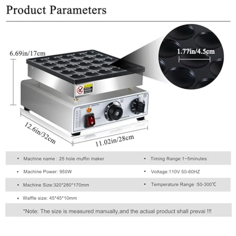 MDNG Mini Pancake Maker 950W Electric Nonstick Griddle For Kitchen