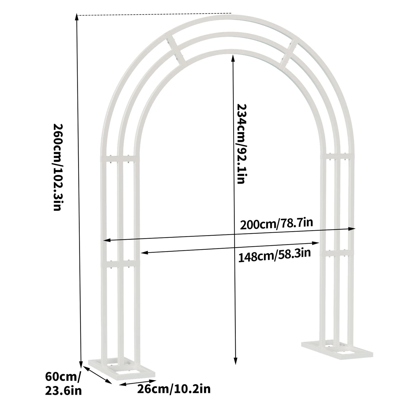 Wedding Arch Stand 3 Layer Balloon Backdrop Metal Frame