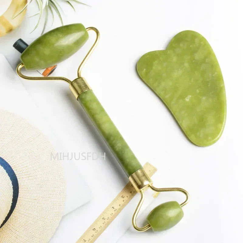 Natural Jade Roller Massager For Face And Body Gua Sha Stone