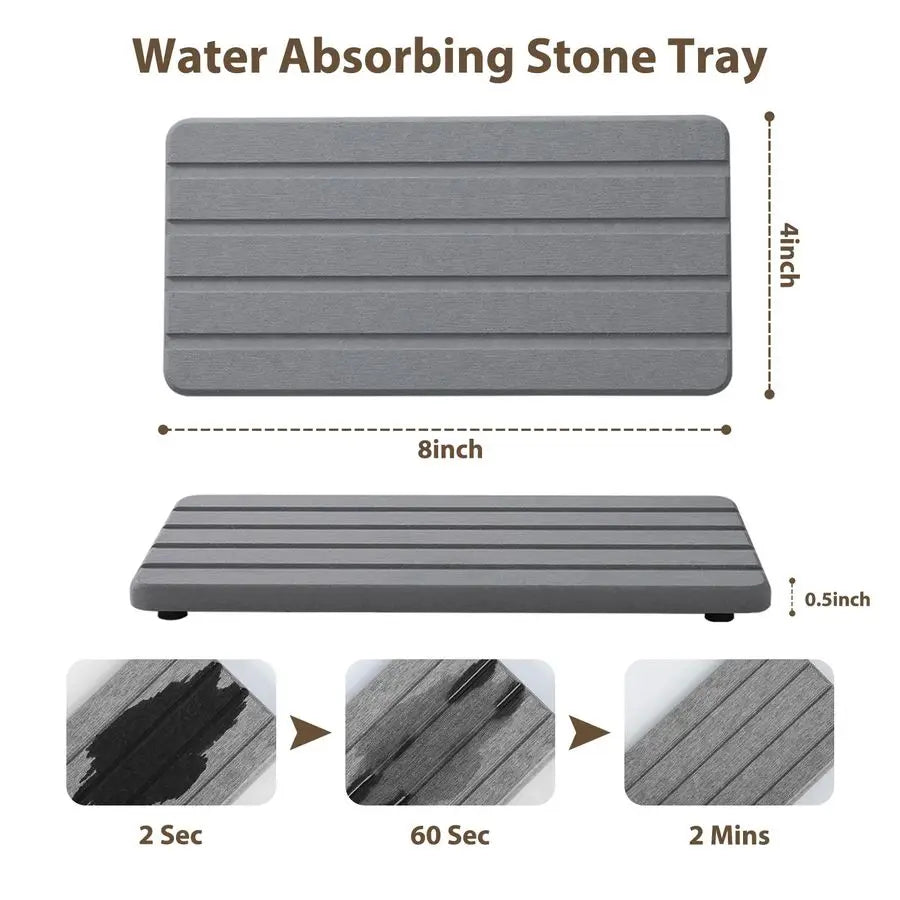 Diatomaceous Earth Bath Mat Quick Drying Two Piece Set Absorbent