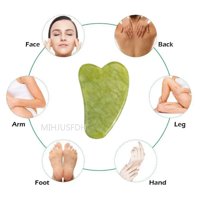 Natural Jade Roller Massager For Face And Body Gua Sha Stone