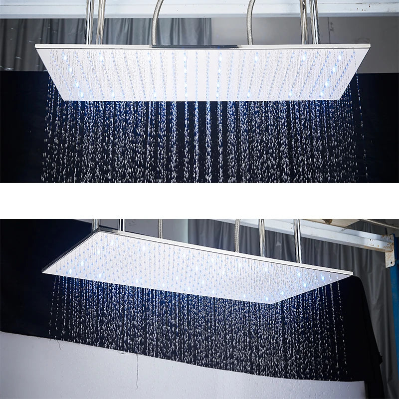 Wanmivezlo LED Brass Rainfall Shower Head Powered By Water Flow