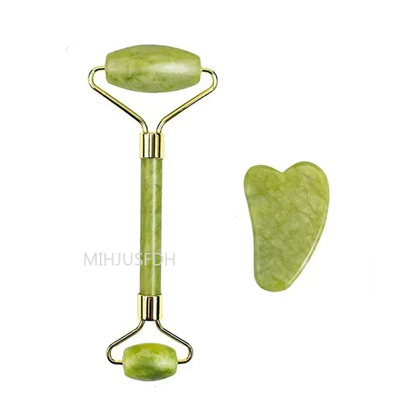 Natural Jade Roller Massager For Face And Body Gua Sha Stone