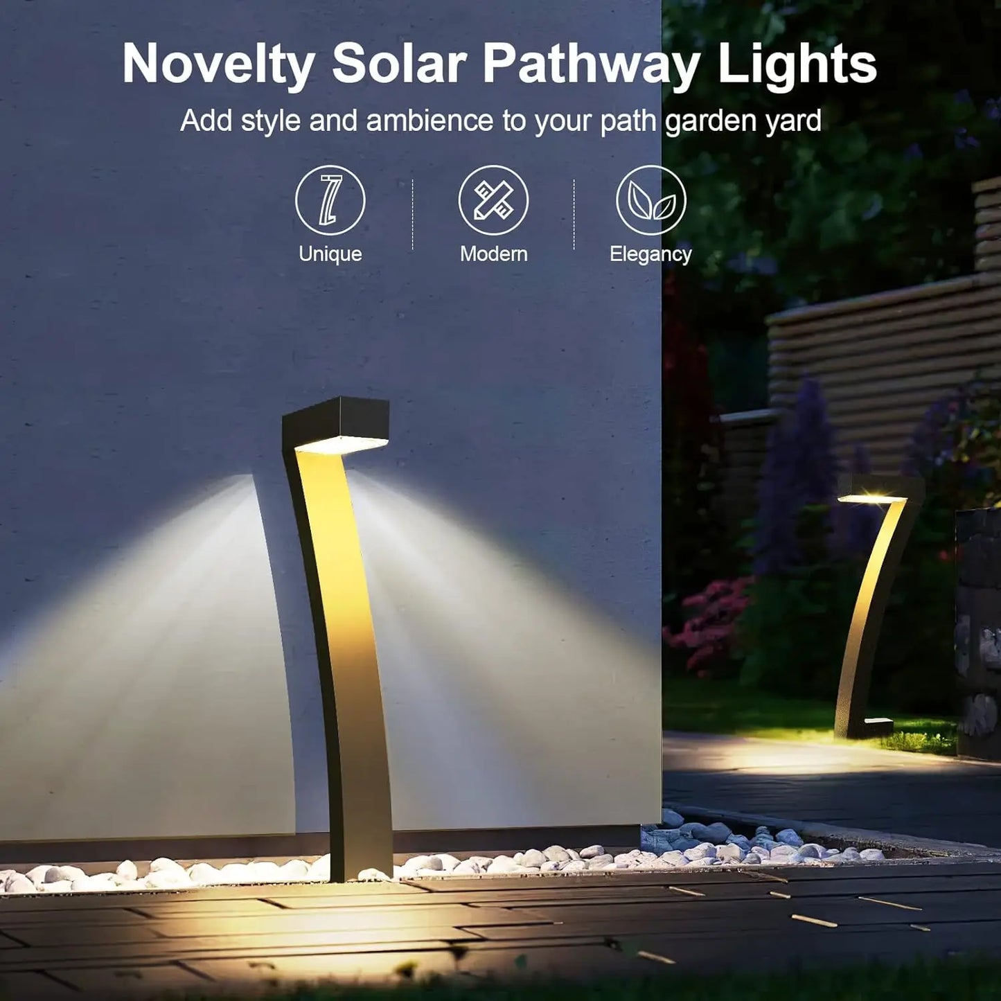 KPSTEK Solar Pathway Lights Outdoor Garden Walkway Auto On