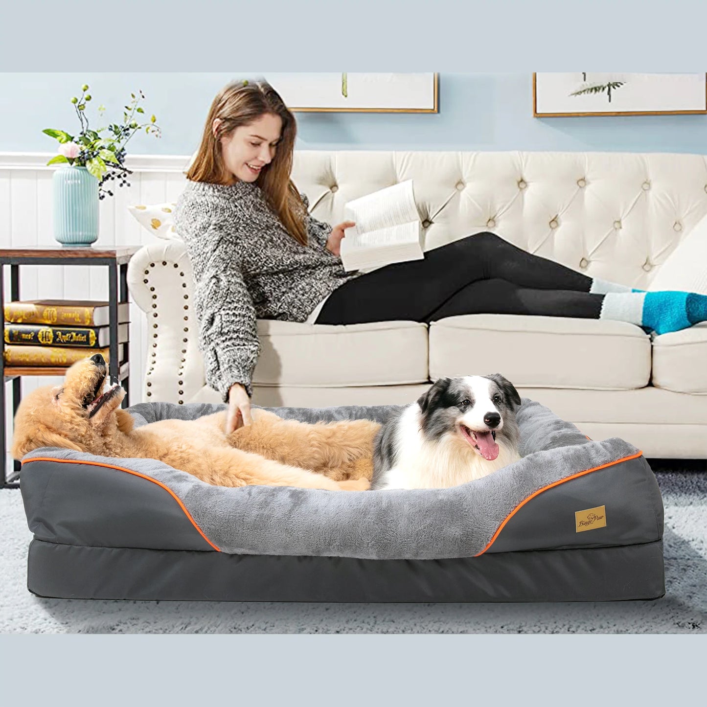 Bingopaw Waterproof Dog Bed With Removable Washable Cover Anti Allergy