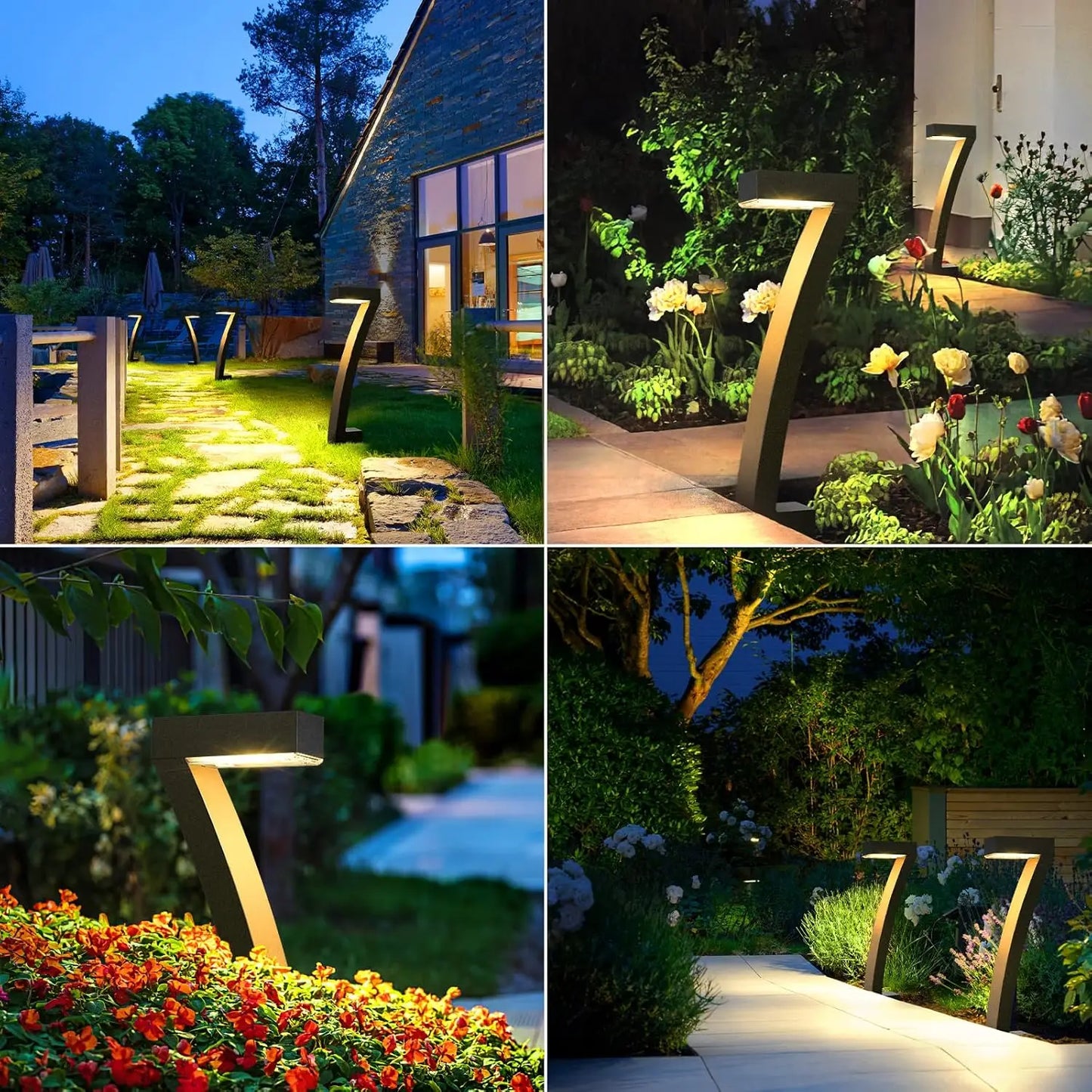 KPSTEK Solar Pathway Lights Outdoor Garden Walkway Auto On