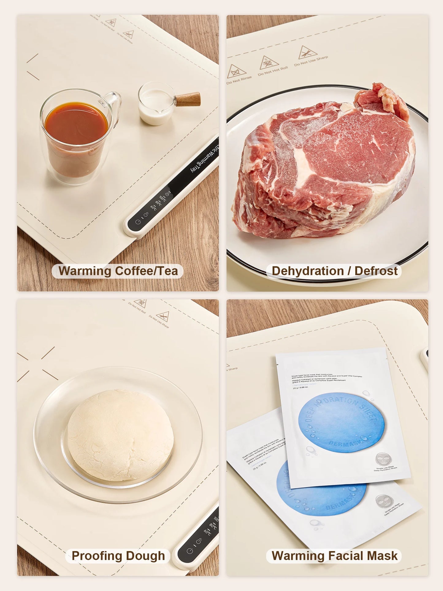 Yabano Foldable Electric Warming Tray With Three Temperature Settings