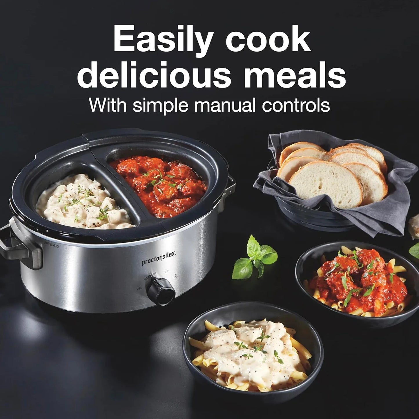 Dual Dish Slow Cooker With Nonstick Inserts For Easy Meals