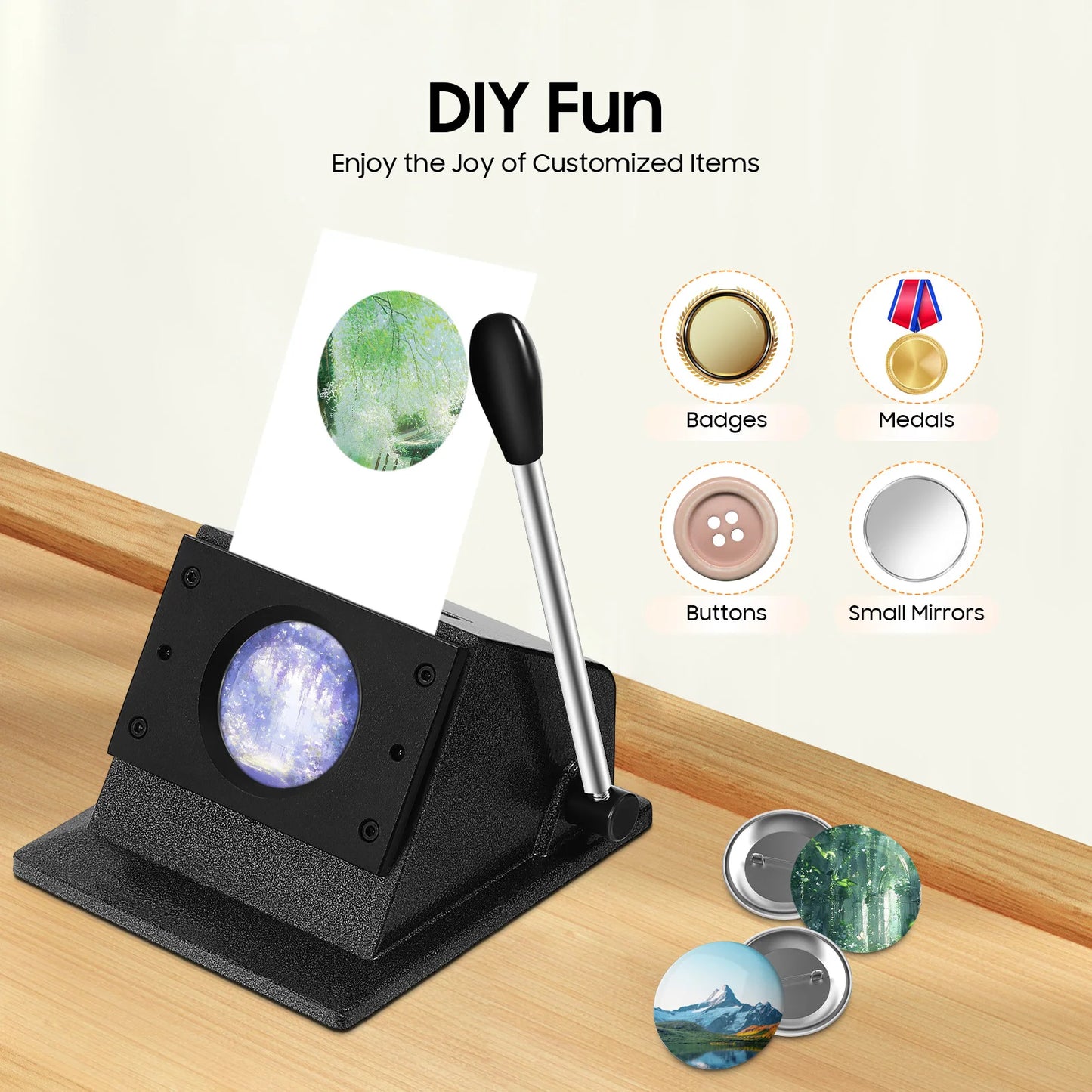 Manual Circular Badge Cutter For Paper Cardboard Leather DIY