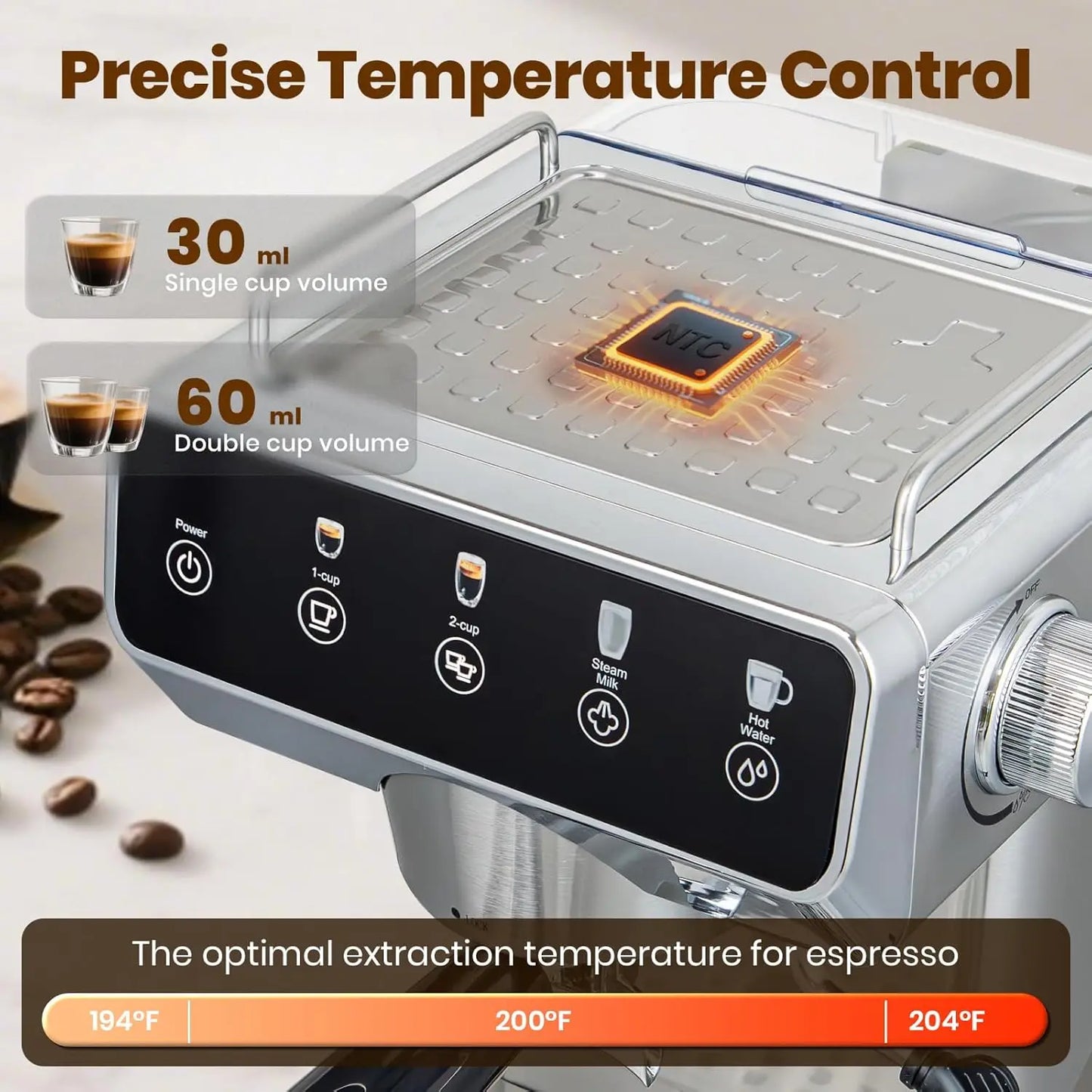 Iosn Espresso Machines With Touchscreen 20 Bar Professional Espresso Maker