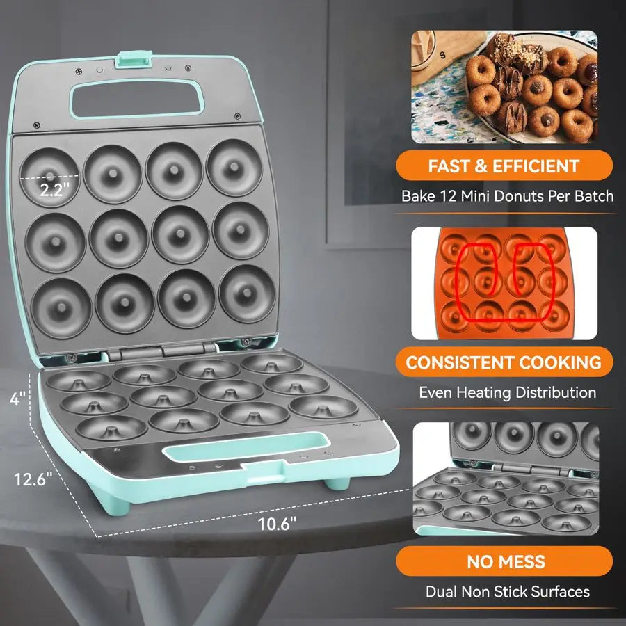 Donut Maker Machine Home Use Bake 12 Mini Donuts 2000W