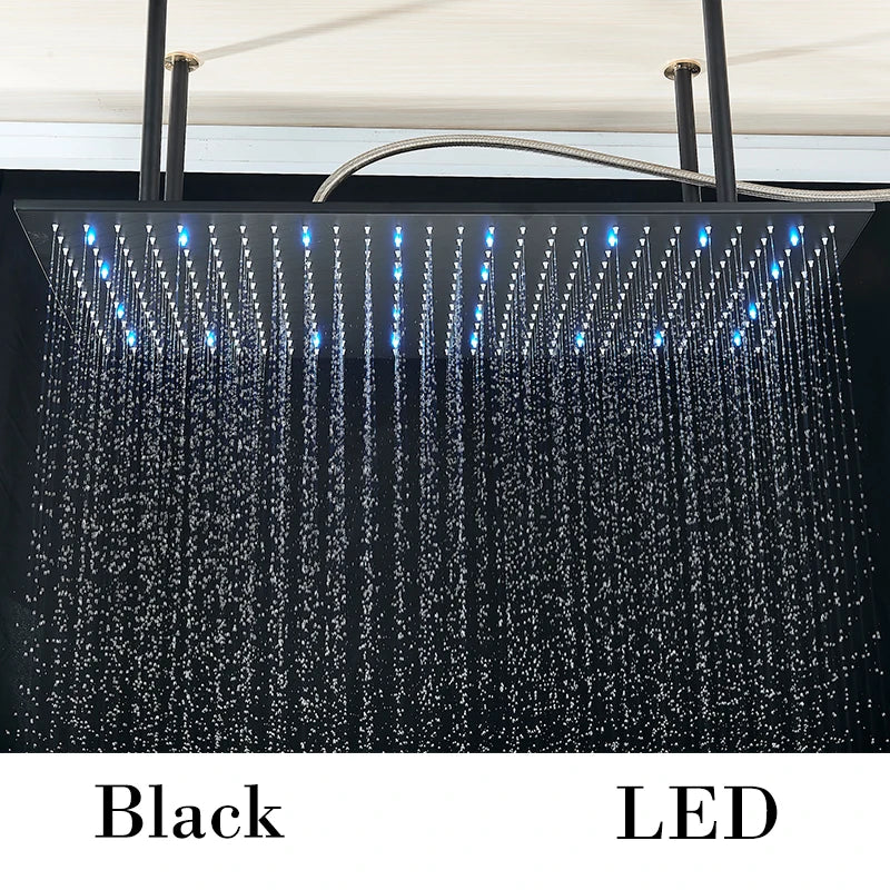 Wanmivezlo LED Brass Rainfall Shower Head Powered By Water Flow