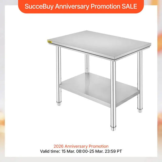 Stainless Steel Kitchen Work Bench With Undershelf For Commercial Use