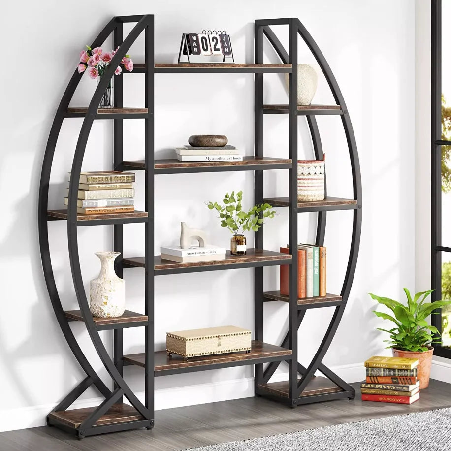 Half Moon Iron Plant Stand Multilayer Shelf Industrial Rack