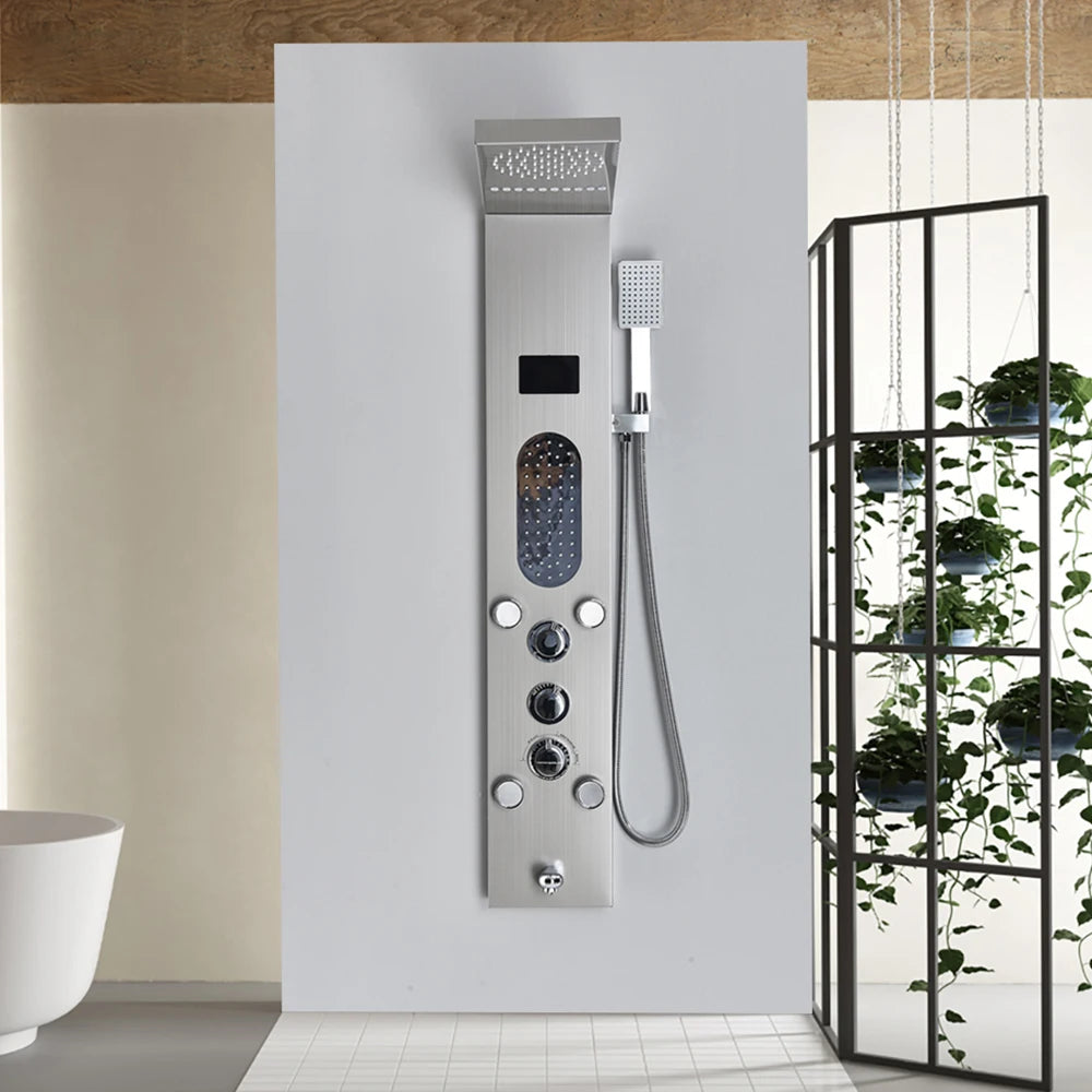 Poqihy Shower Panel System With Rainfall Jets Body Sprays And Handshower