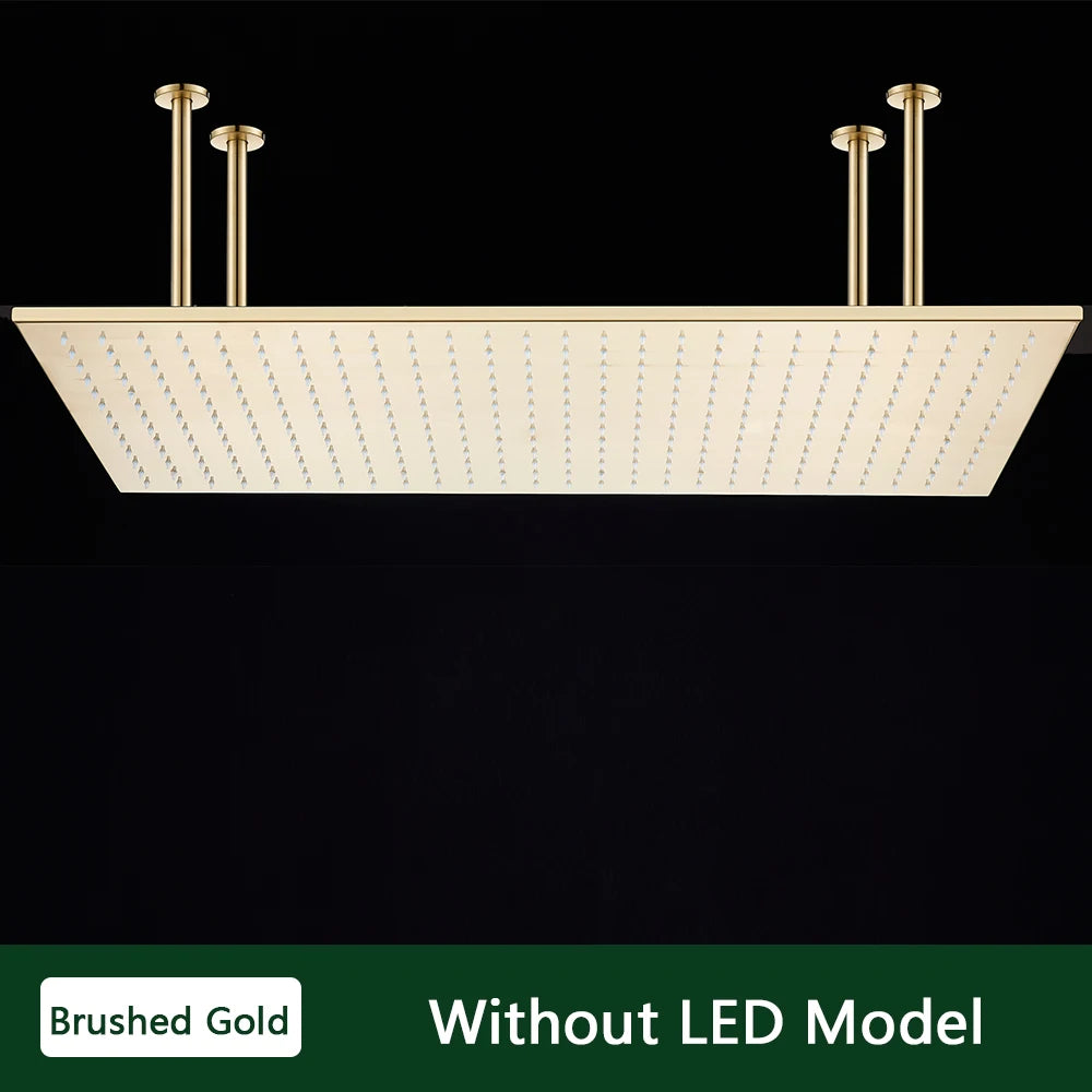 Rozin LED Shower Head Ceiling Mounted Rainfall With Arm