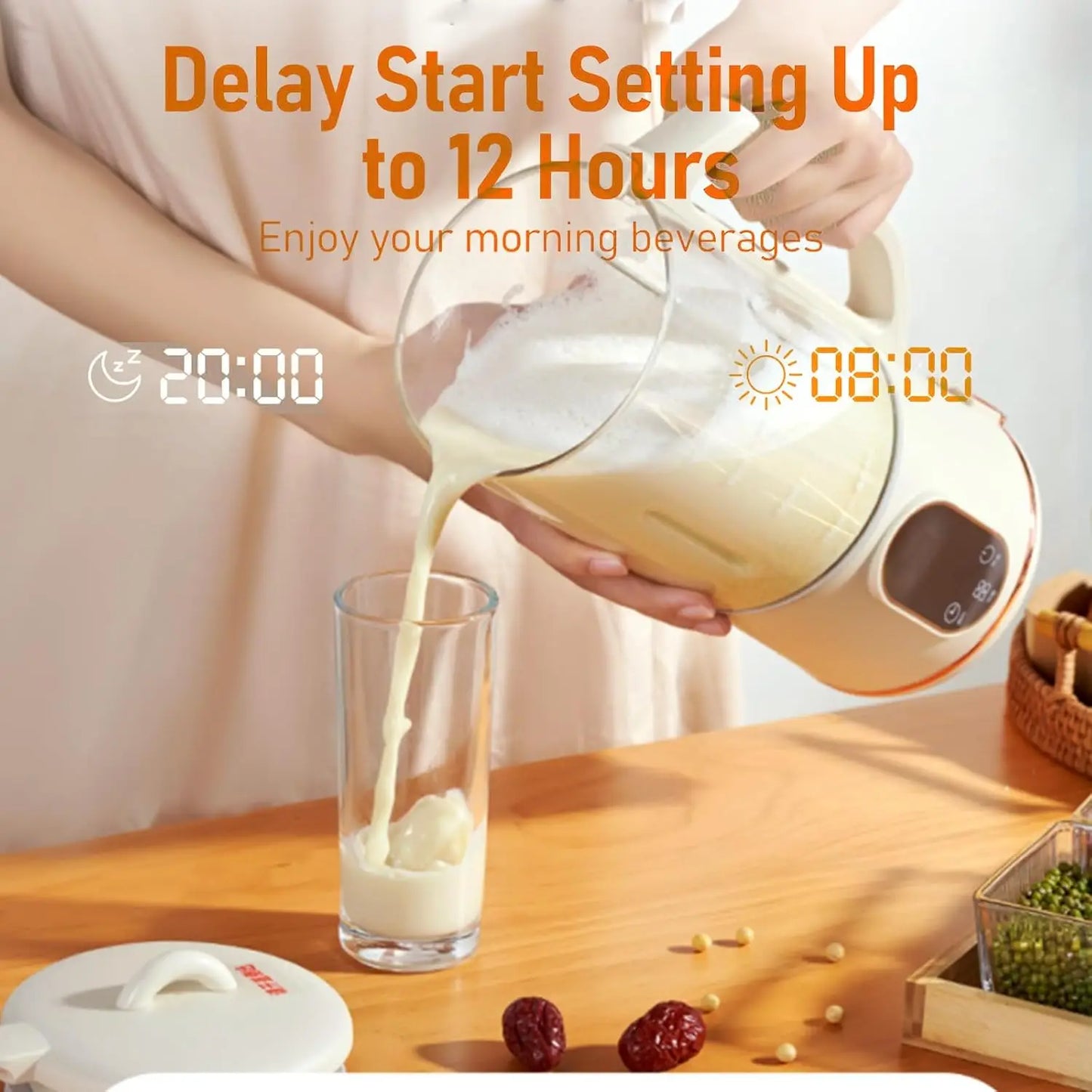 XMSJ Automatic Nut Milk Maker With Hot And Cold Blender